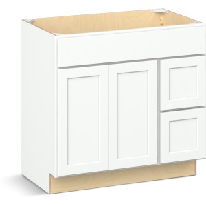 Reliabilt Parkstone II Reliabilt Parkstone II Brilliant White Vanity Cabinet, 36-in, 2 Doors, 2 Drawers - 641151 | Lowe's Pro Supply